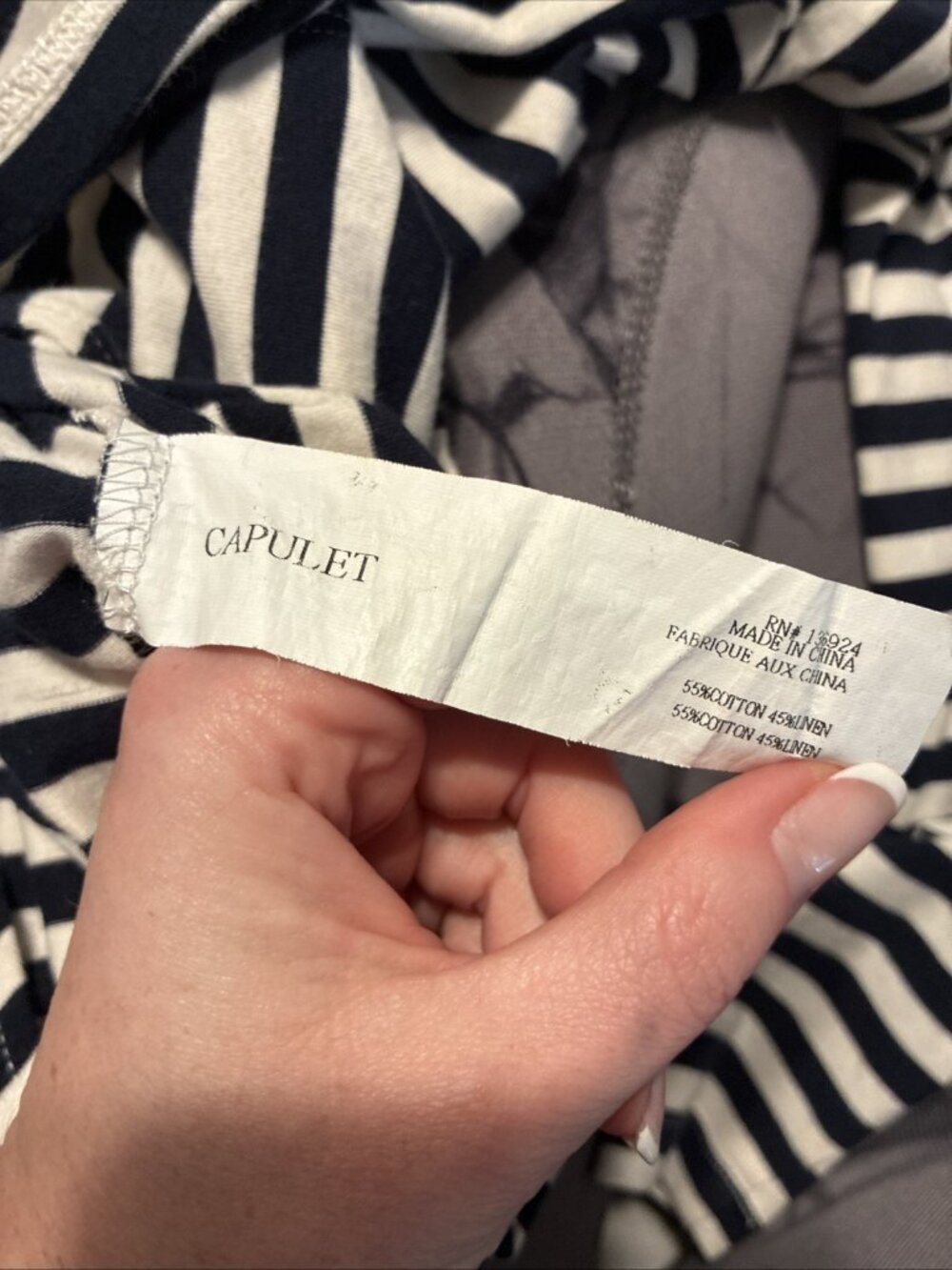 Capulet Blue White Striped Long Sleeve Bodysuit Xs - Picture 4 of 4